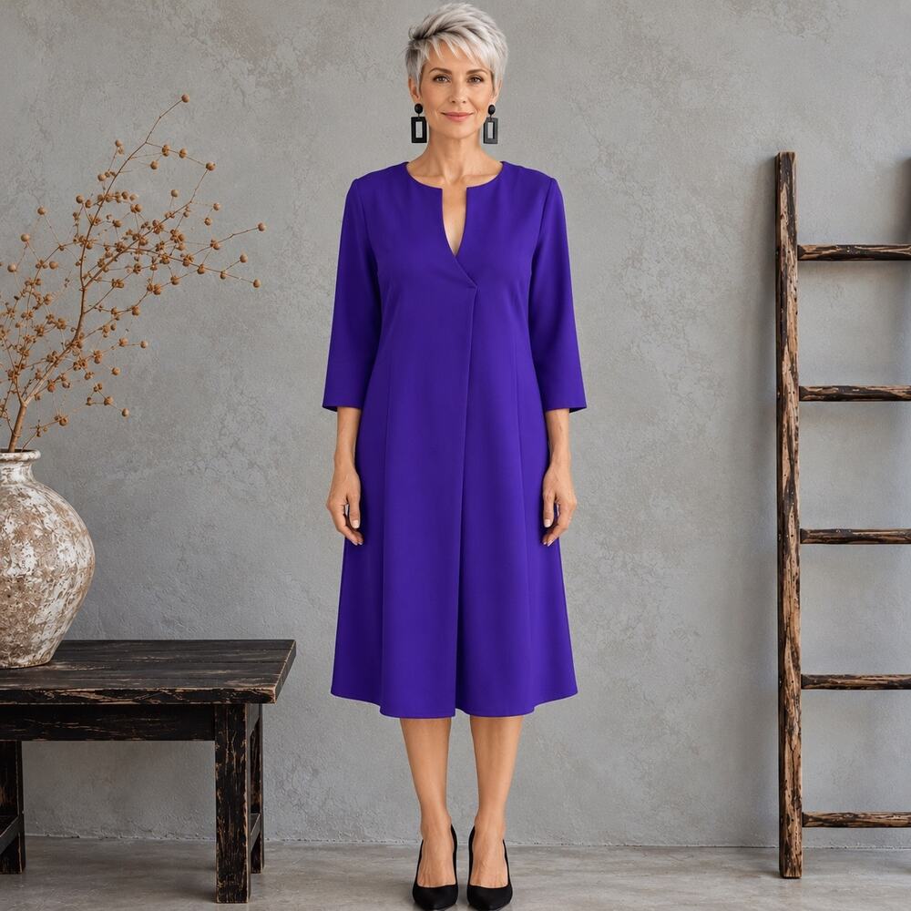 Lane Bryant Purple 3/4 Sleeve Shift Dress NWT 14/16